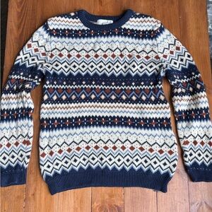 Peek Kids 6/7 Knit Multicolor Patterned Crewneck Sweater EUC